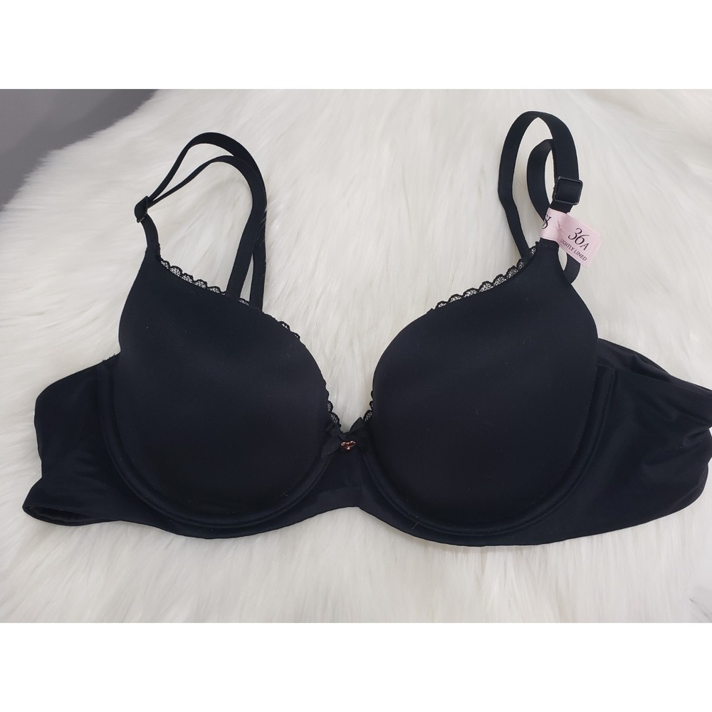 NEW 36A Victorias Secret Body by Victoria Line Demi Bra Black Lace